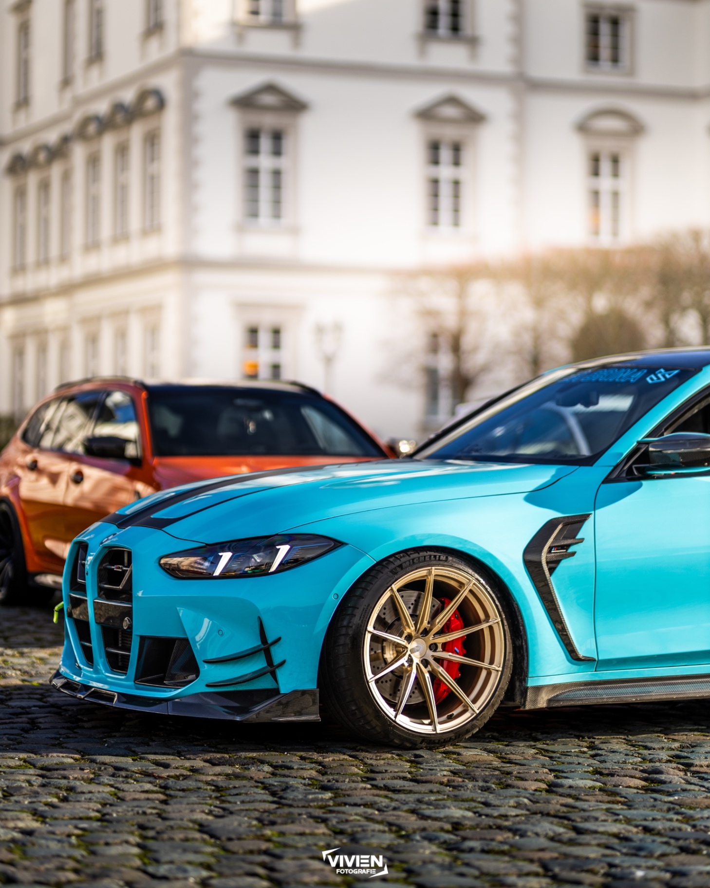 BMW M3 · Tiffany Blue · Gold Forged Wheels