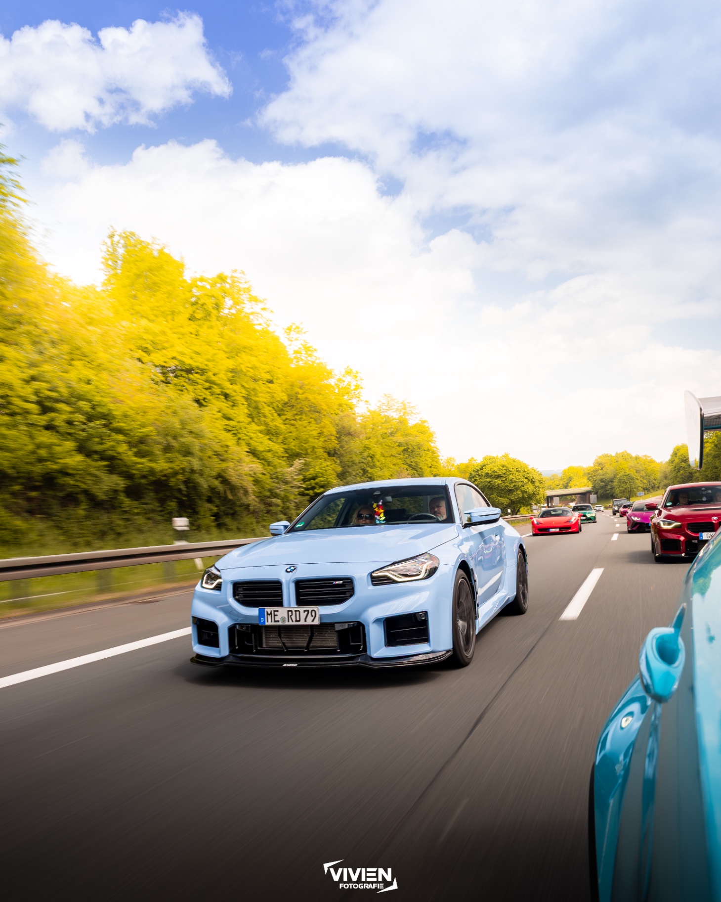 M2 G87 · Zandvoort Blue · Autobahn-Konvoi