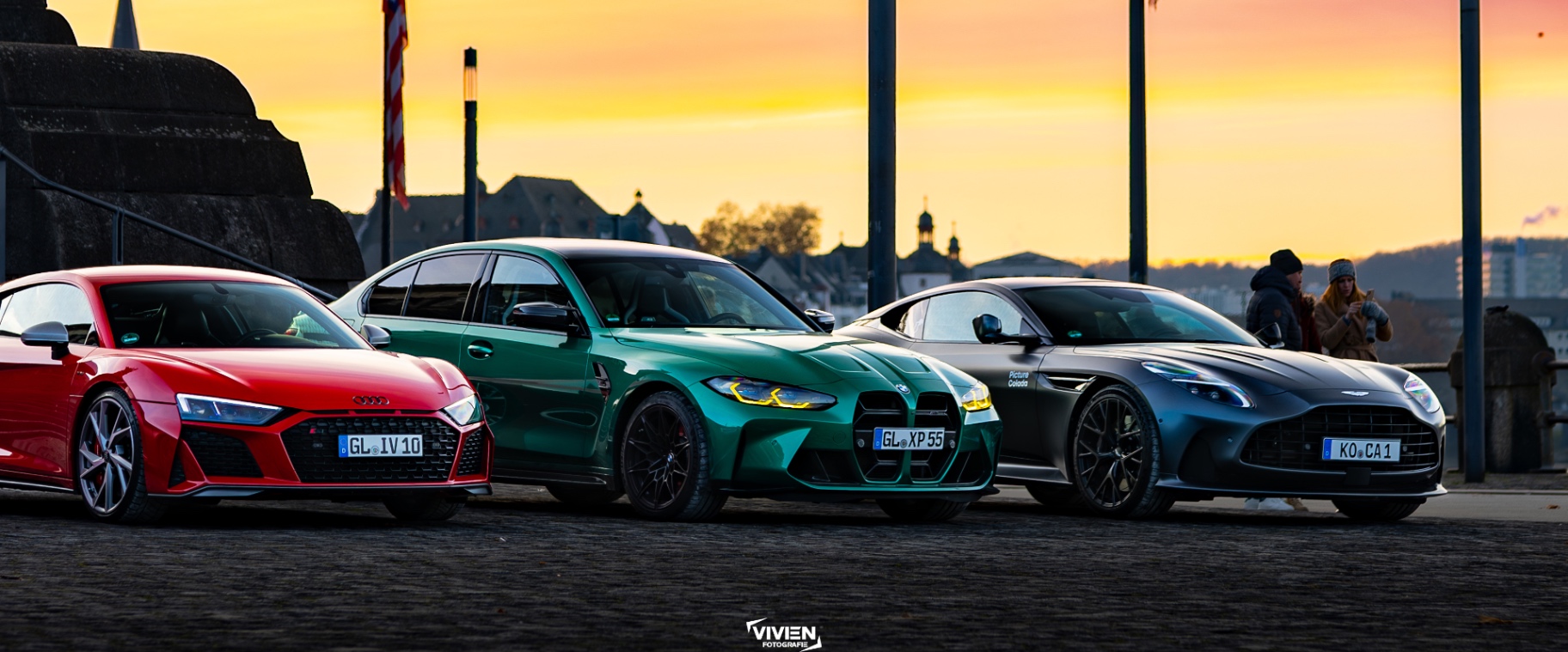 Koblenz · R8, M3 & DB12 im Sonnenuntergang